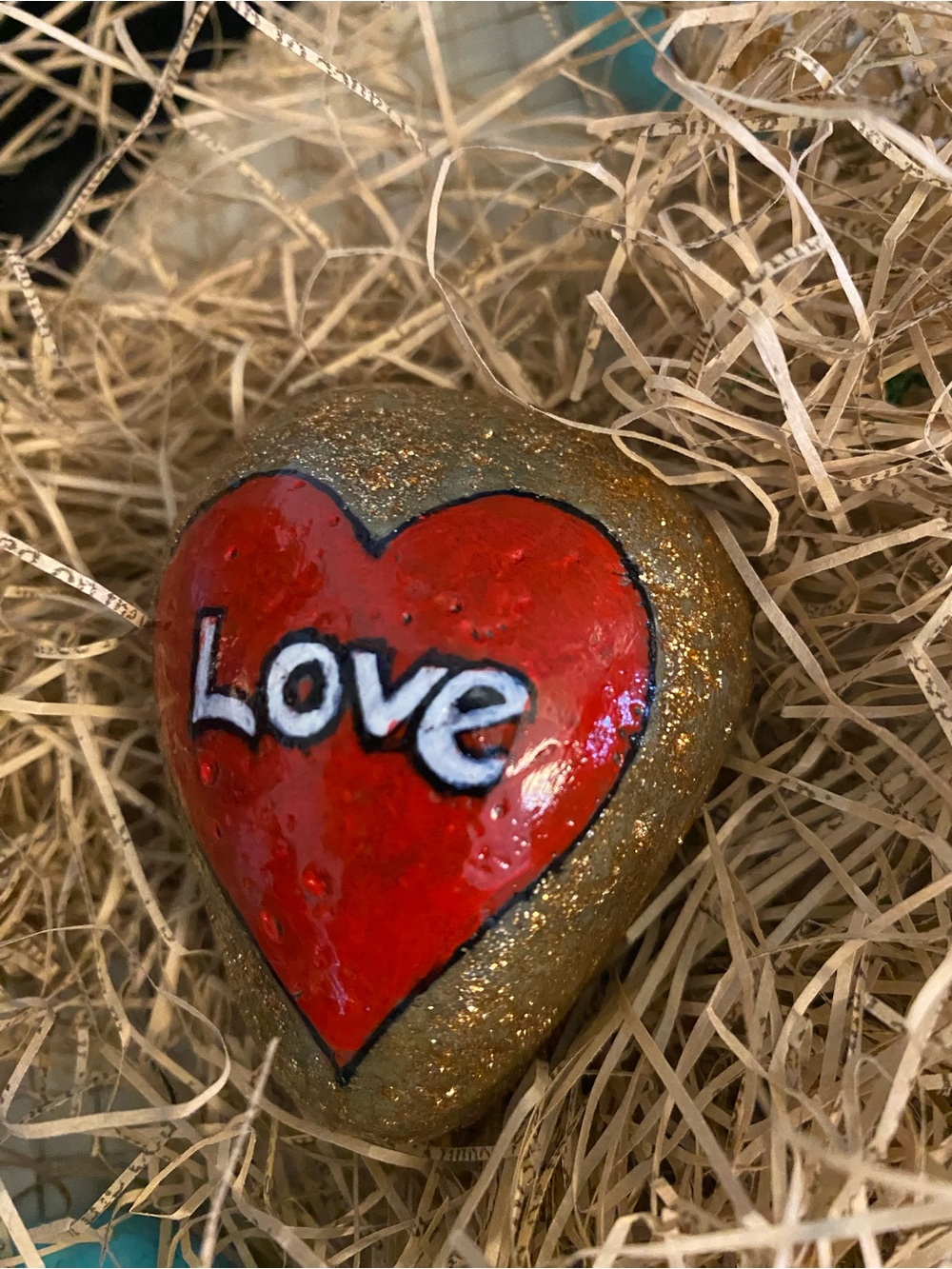 Rock Art hand painted Love Rock